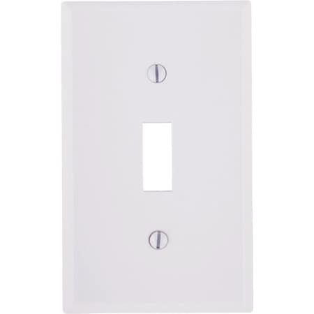 Leviton 1-Gang Plastic Toggle Switch Wall Plate, White 020-88001
